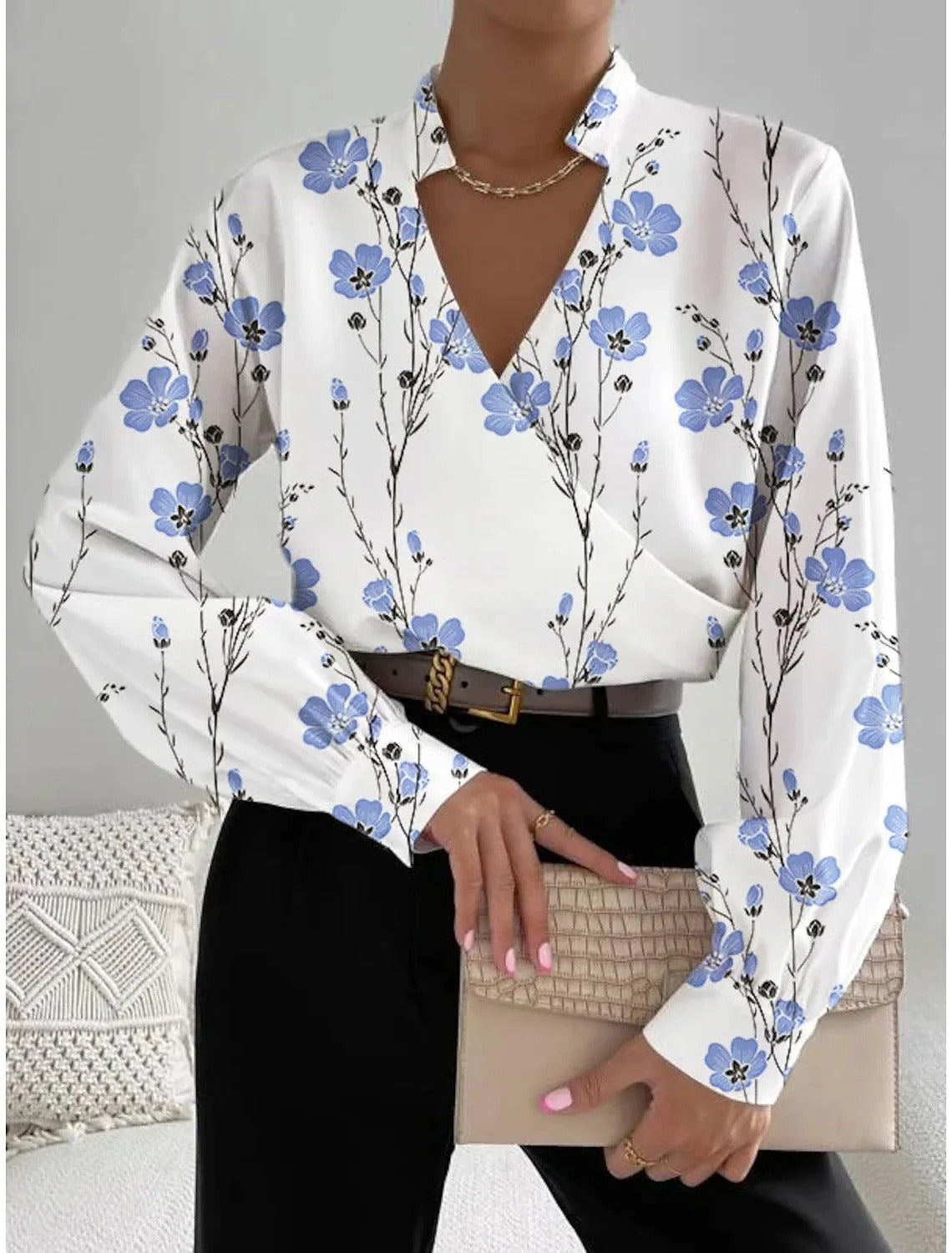 Sophie Luxe Blouse met Lange Mouwen – Tijdloze Elegantie & Comfort