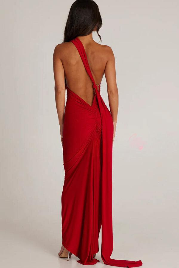 Emily Elegant Zachte Backless Maxi Jurk