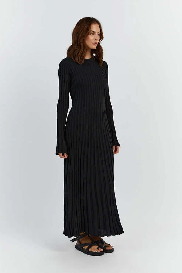 Lara Knitted Dress | Midi Dress with Long Sleeves