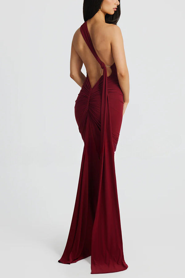 Emily Elegant Zachte Backless Maxi Jurk