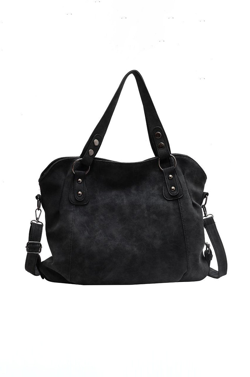 Grote Vintage Crossbody Tas van Suède-look