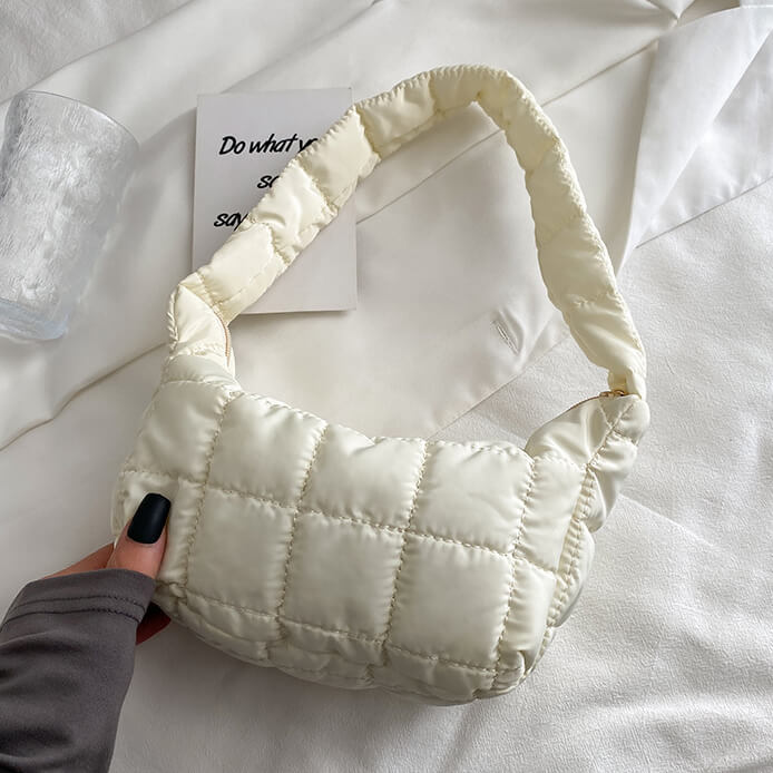 Jade Quilted Puffer Shoulder Bag