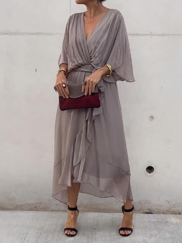 Olivia Soft Chiffon V-Neck Maxi Dress