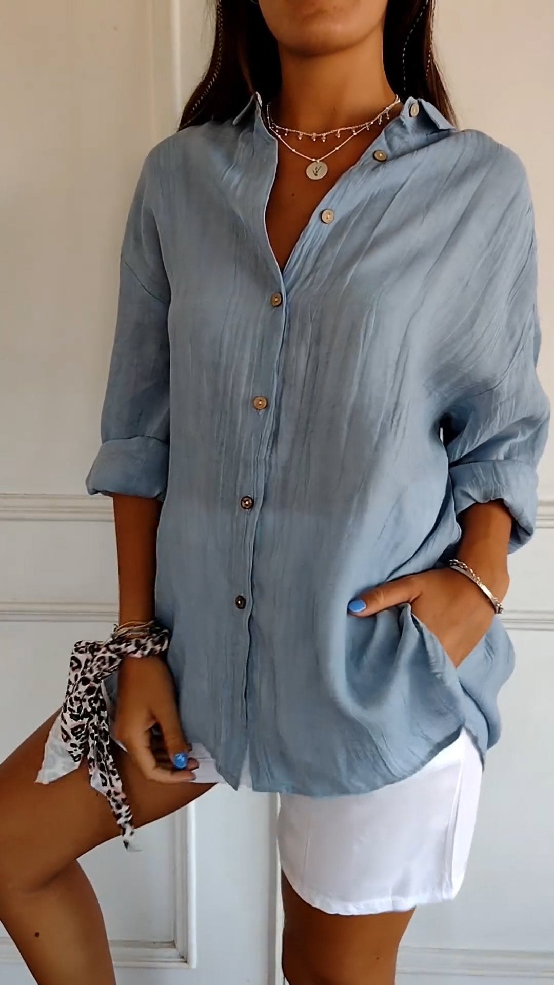 Elena Elegante Plissé Blouse – Tijdloos & Stijlvol