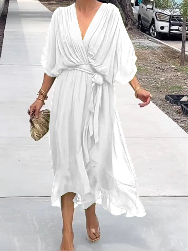 Olivia Soft Chiffon V-Neck Maxi Dress