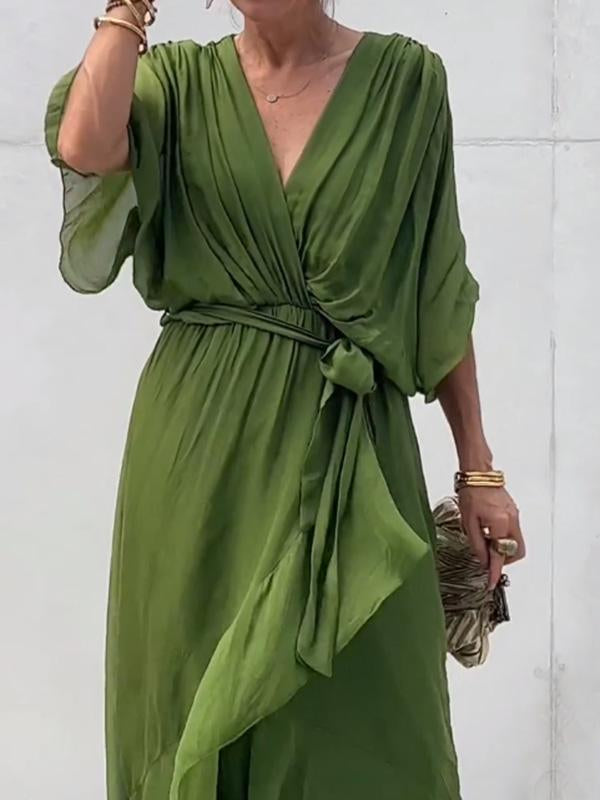 Olivia Soft Chiffon V-Neck Maxi Dress