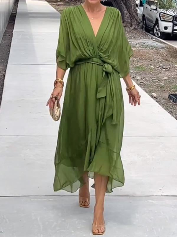 Olivia Soft Chiffon V-Neck Maxi Dress