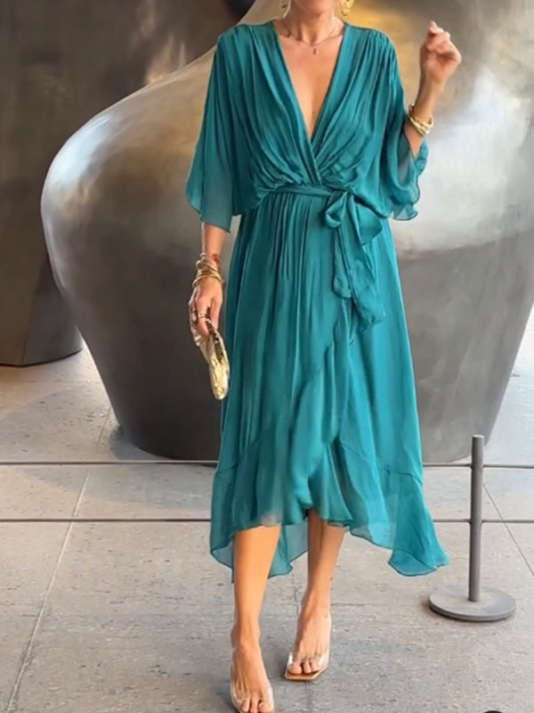 Olivia Soft Chiffon V-Neck Maxi Dress