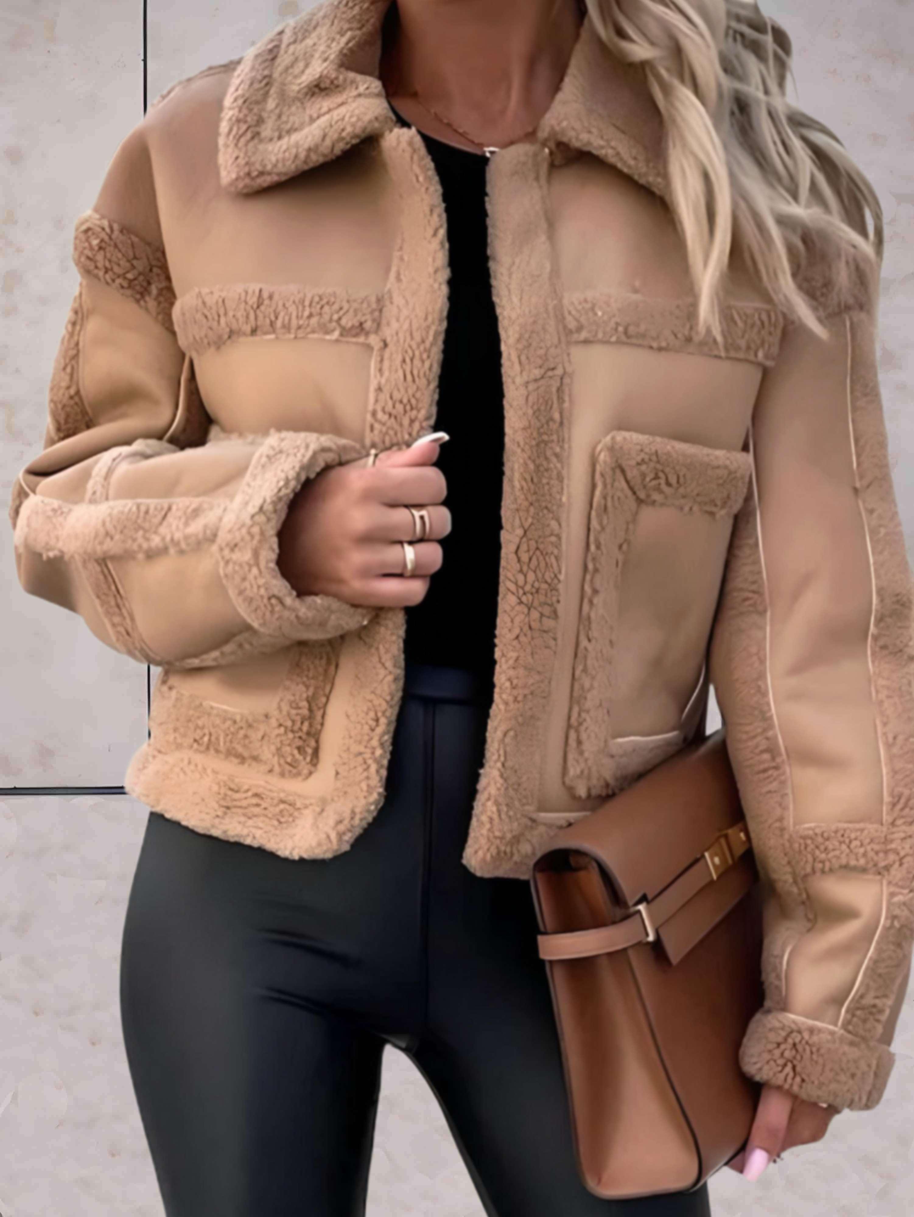 Amélie Shearling Patchwork Coat