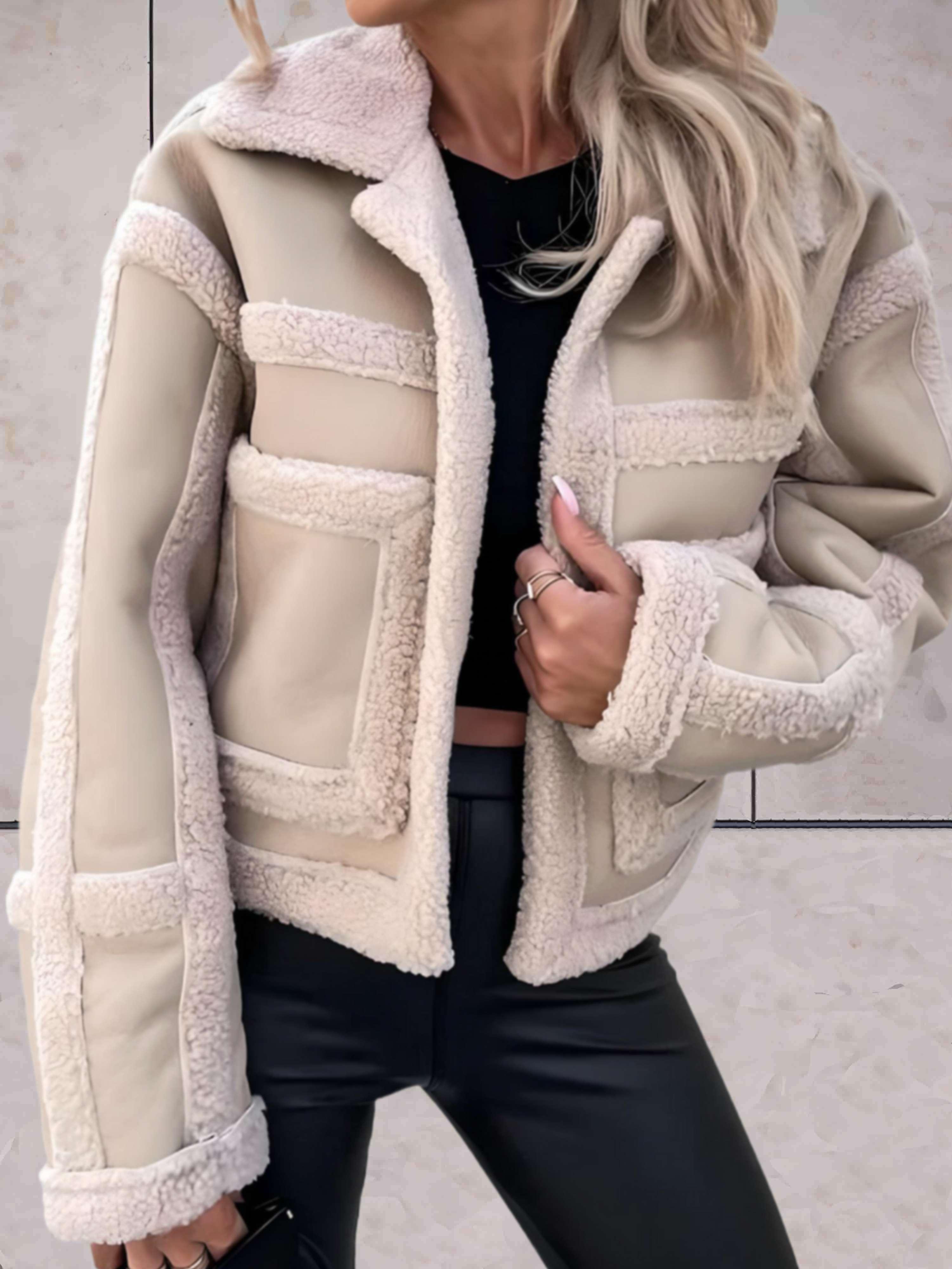 Amélie Shearling Patchwork Coat