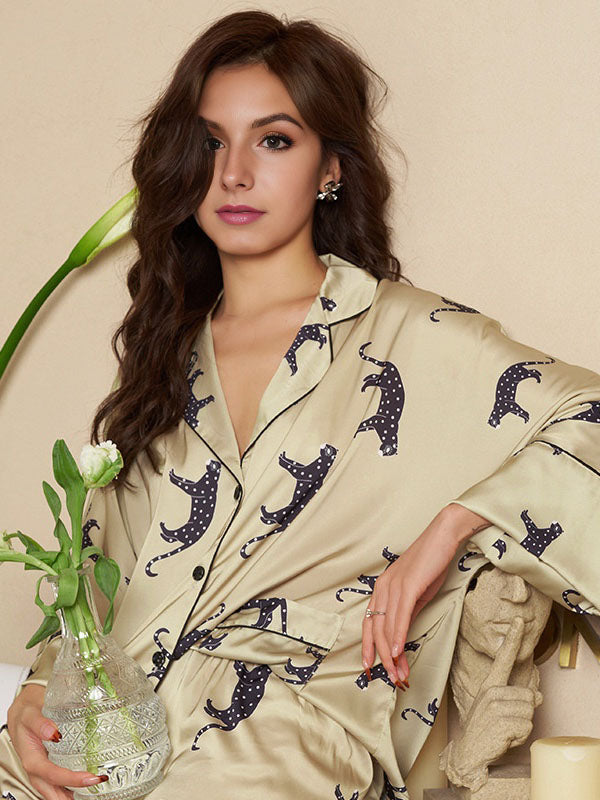 Leopard Dolman Sleeve Pajama Set