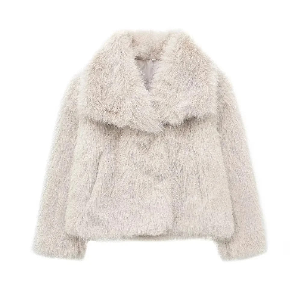 Monica Luxe Warm Shearling Fur Coat