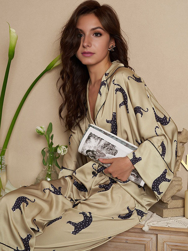 Leopard Dolman Sleeve Pajama Set